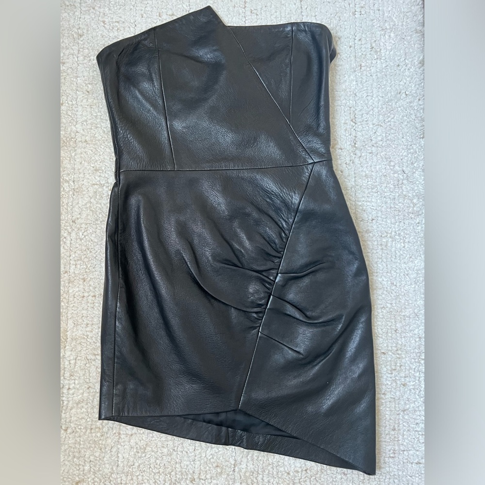 IRO black leather mini dress FR38